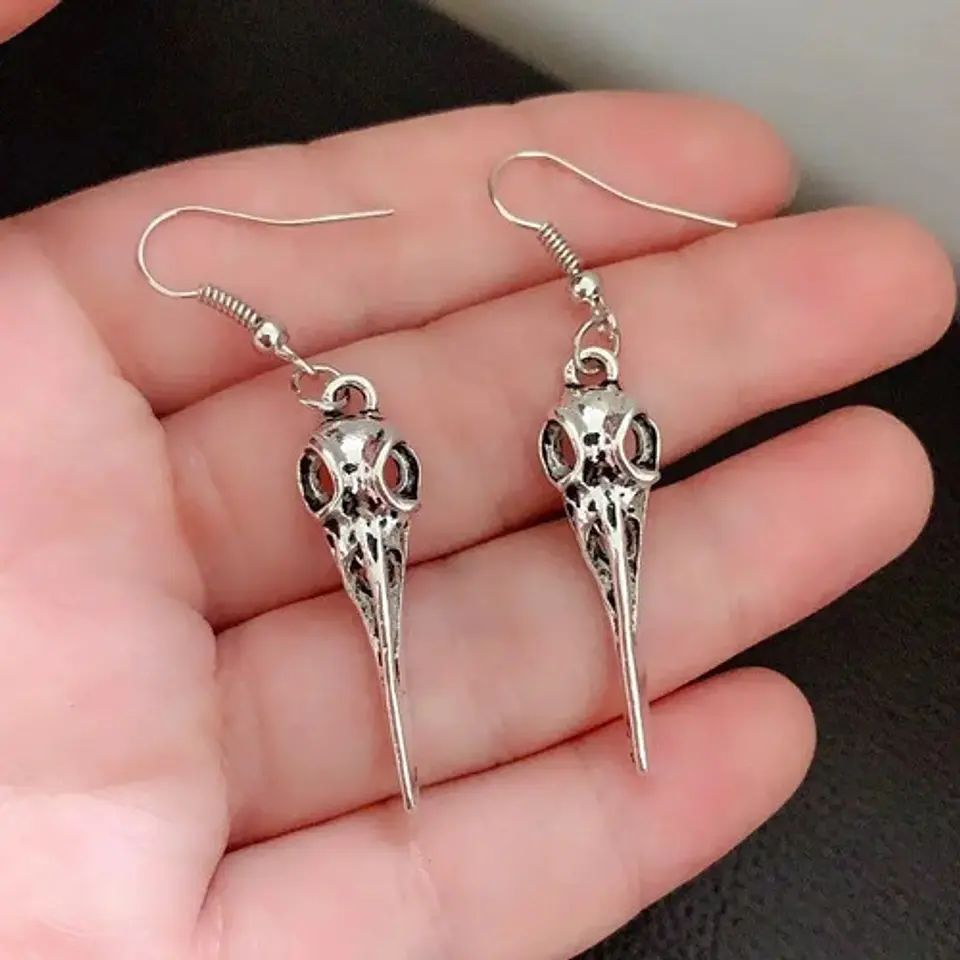 Aretes Pendientes Vikingos Cuervosceltas Color Plata Mujer 2