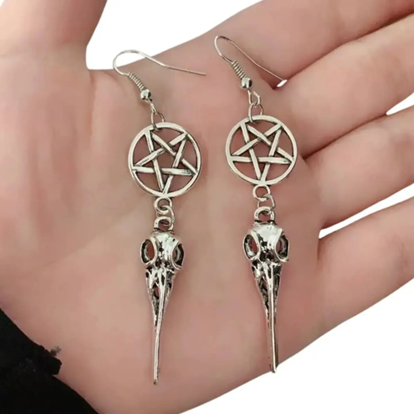 Aretes Pendientes Vikingos Cuervosceltas Color Plata Mujer 7