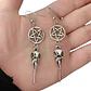 Aretes Pendientes Vikingos Cuervosceltas Color Plata Mujer - Miniatura 7