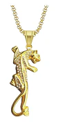 Collar Leopardo Piedras Color Oro Acero Inoxidable Hombre - Miniatura 1