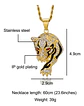 Collar Tigre Hip Hop Cz Color Oro Acero Inoxidable Hombre - Miniatura 2