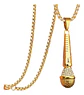 Collar Micrófono Hip Hop Color Oro Acero Inoxidable Hombre - Miniatura 1