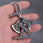 Collar Vikingo Color Plata En Acero Para Hombre Dije Hacha - Miniatura 3