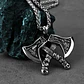 Collar Vikingo Color Plata En Acero Para Hombre Dije Hacha - Miniatura 4