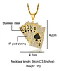 Collar Full Poker Hip Hop Color Oro Acero Inoxidable Hombre - Miniatura 3
