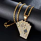Collar Full Poker Hip Hop Color Oro Acero Inoxidable Hombre - Miniatura 4