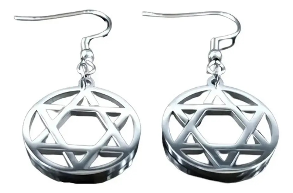 Aretes Estrella Cráneo Cuchilla Pluma Acero Inoxidable Mujer 1