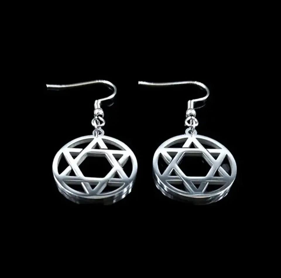 Aretes Estrella Cráneo Cuchilla Pluma Acero Inoxidable Mujer 2