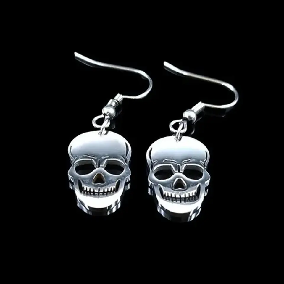 Aretes Estrella Cráneo Cuchilla Pluma Acero Inoxidable Mujer 3