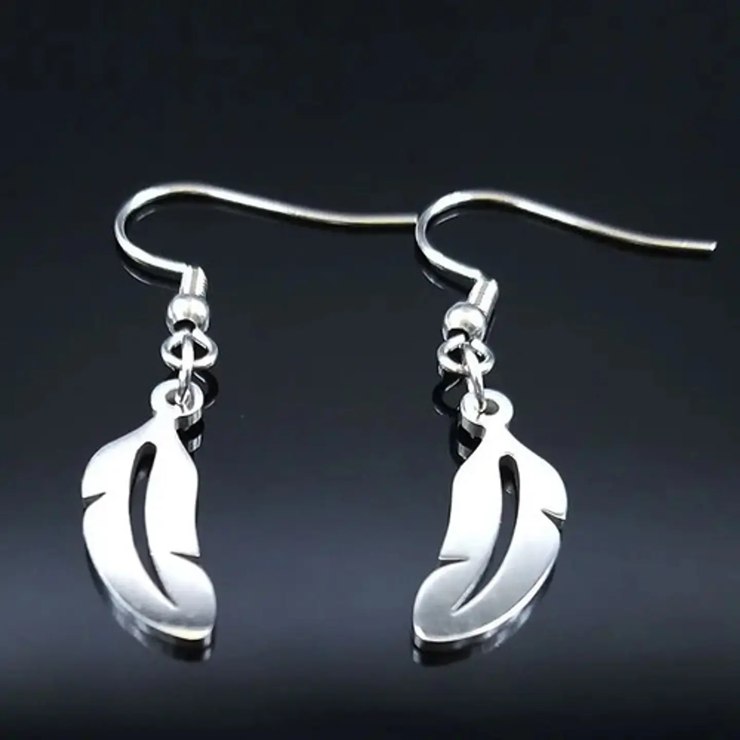 Aretes Estrella Cráneo Cuchilla Pluma Acero Inoxidable Mujer 5