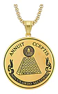Collar Ojo Providencia Color Oro Acero Inoxidable Hombre - Miniatura 1