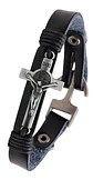 Pulsera Manilla Cruz Sello San Benito Cuero Ancla Hombre - Miniatura 1