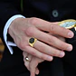 Anillo Hexagonal Clásico Color Oro Acero Inoxidable Hombre - Miniatura 2