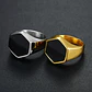 Anillo Hexagonal Clásico Color Oro Acero Inoxidable Hombre - Miniatura 3