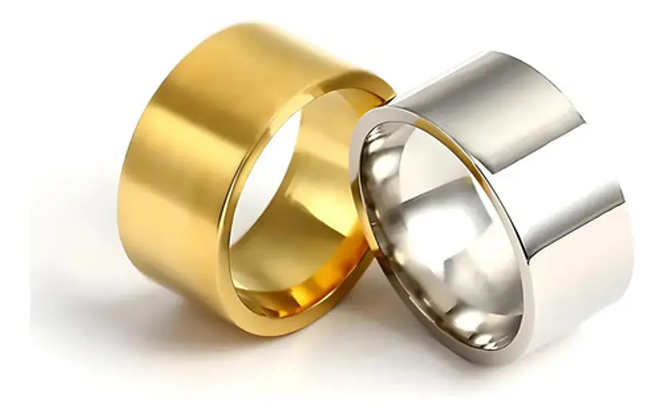 Anillo Argolla Clásico Color Oro Acero Inoxidable Hombre 7