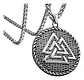Collar Para Hombre Con Dije Vikingo Valknut Escudo Malla - Miniatura 1