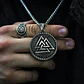 Collar Para Hombre Con Dije Vikingo Valknut Escudo Malla - Miniatura 4