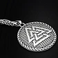 Collar Para Hombre Con Dije Vikingo Valknut Escudo Malla - Miniatura 7