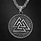 Collar Para Hombre Con Dije Vikingo Valknut Escudo Malla - Miniatura 8
