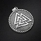 Collar Para Hombre Con Dije Vikingo Valknut Escudo Malla - Miniatura 9