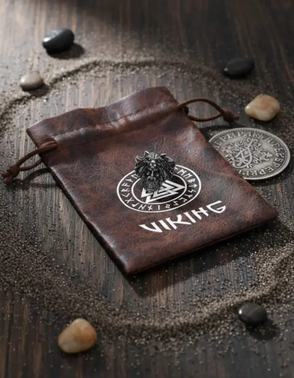 Anillo Vikingo Odin Lobo Color Plata Acero Inoxidable Hombre 4