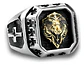 Anillo Cabeza Leon Color Plata Acero Inoxidable Para Hombre - Miniatura 1