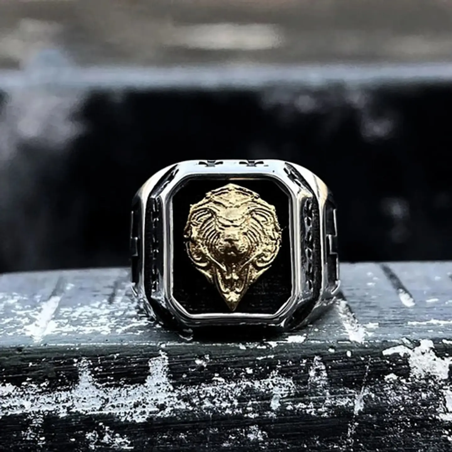 Anillo Cabeza Leon Color Plata Acero Inoxidable Para Hombre 7