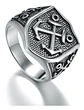 Anillo Militar Clásico Color Plata Acero Inoxidable Hombre - Miniatura 1