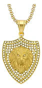 Collar Dije Escudo Leon Color Oro Acero Inoxidable Hombre - Miniatura 1
