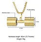 Collar Dije Mancuerna Color Oro Acero Inoxidable Para Hombre - Miniatura 4