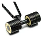 Collar Dije Mancuerna Color Oro Acero Inoxidable Para Hombre - Miniatura 5