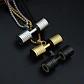 Collar Dije Mancuerna Color Oro Acero Inoxidable Para Hombre - Miniatura 8