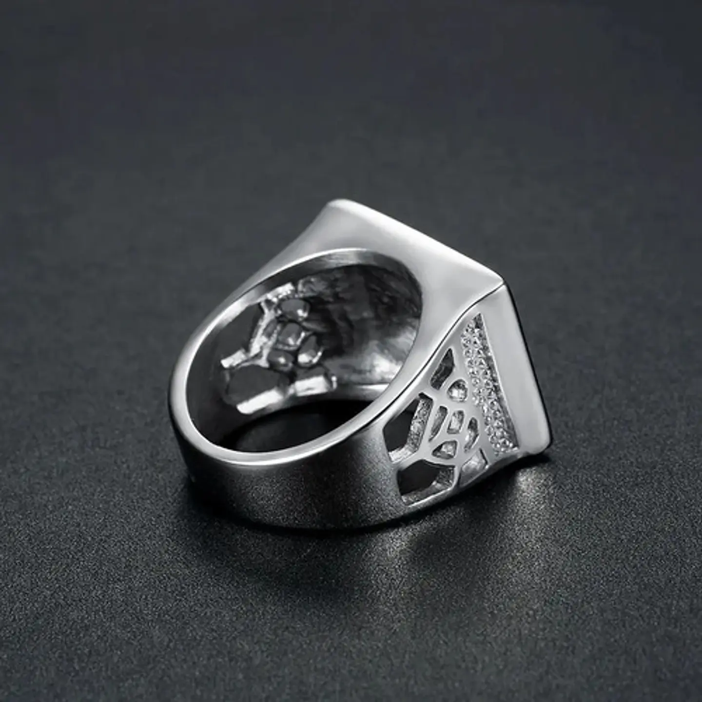 Anillo Árabe Musulmán Color Plata Acero Inoxidable Hombre 2