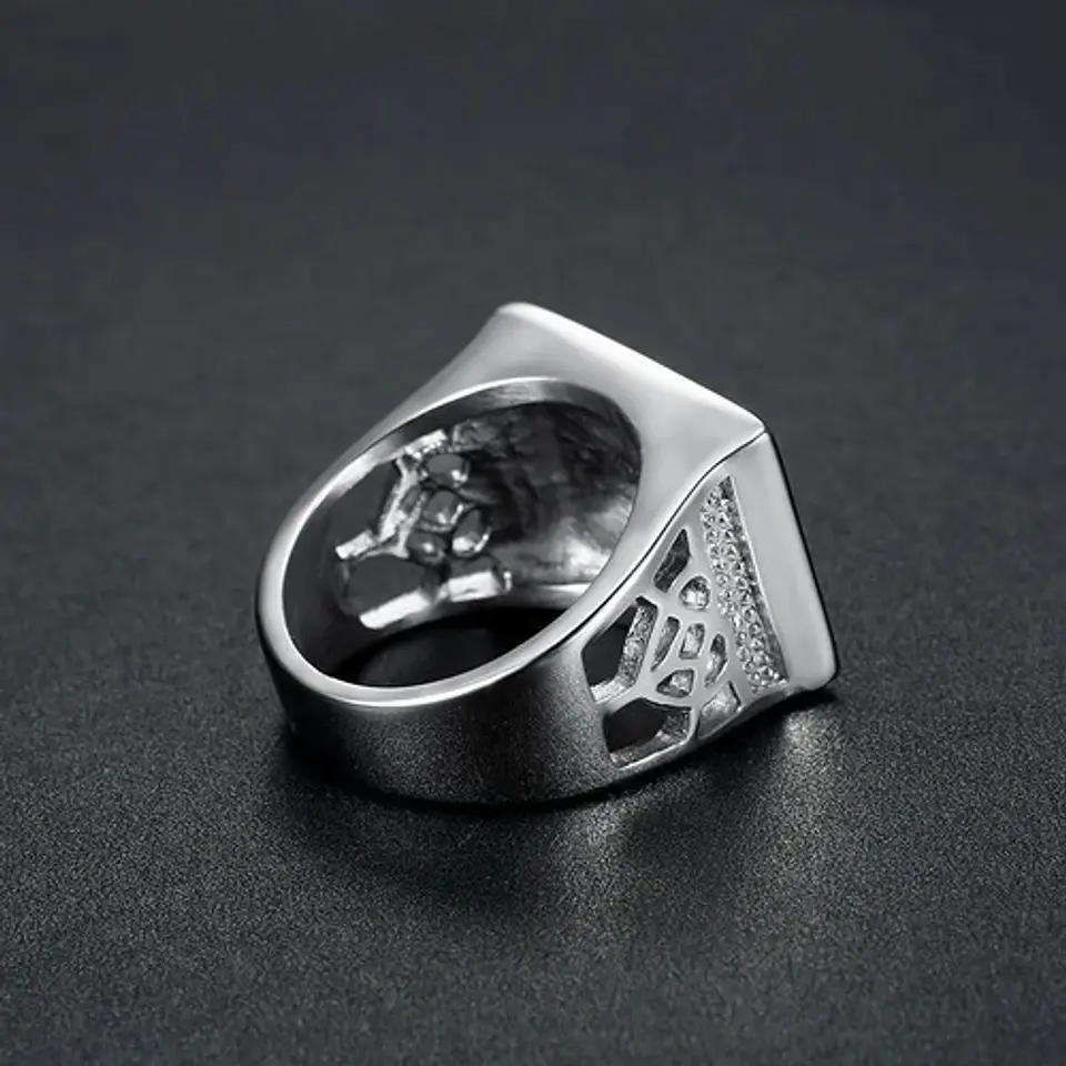 Anillo Árabe Musulmán Color Plata Acero Inoxidable Hombre 2