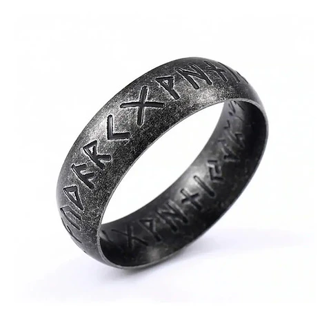 Anillo Clásico Vikingo Color Plata Acero Inoxidable Hombre