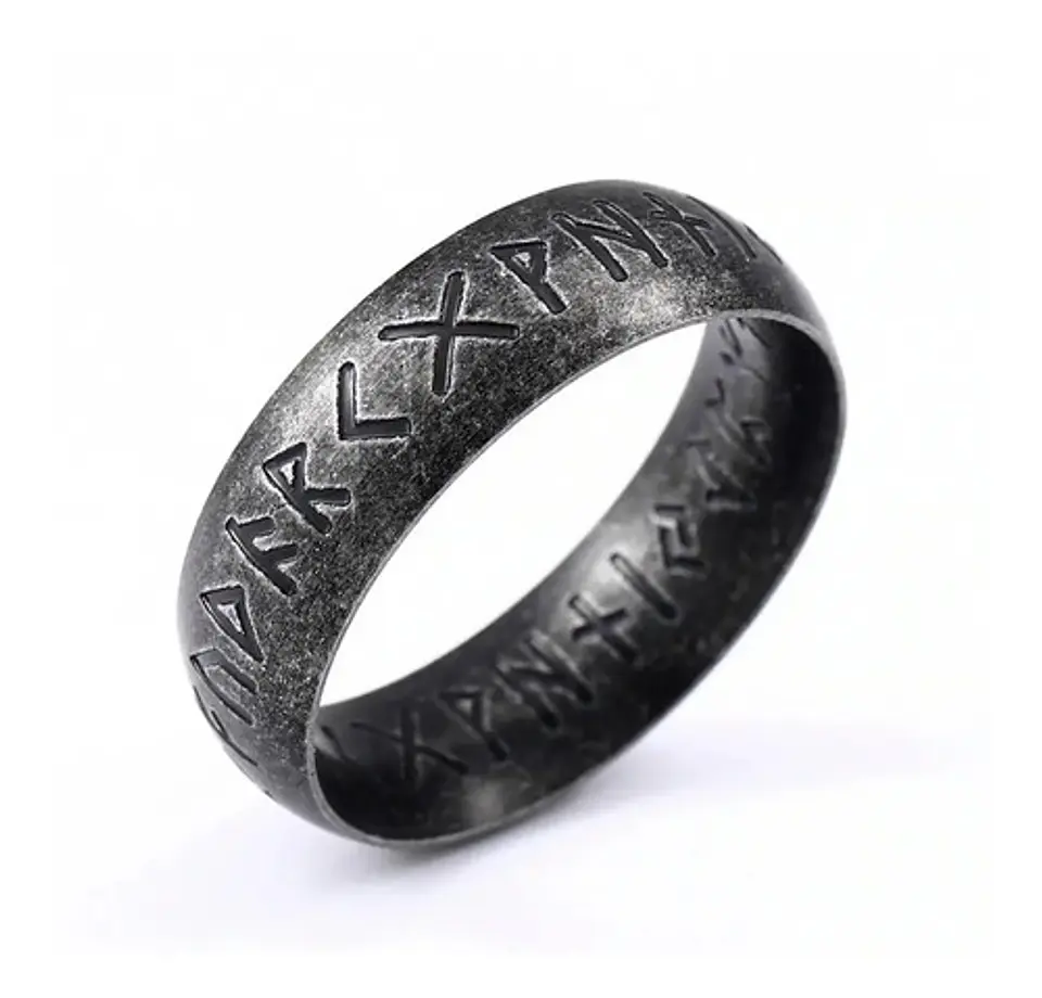 Anillo Clásico Vikingo Color Plata Acero Inoxidable Hombre 1