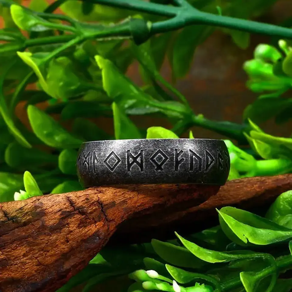 Anillo Clásico Vikingo Color Plata Acero Inoxidable Hombre 4