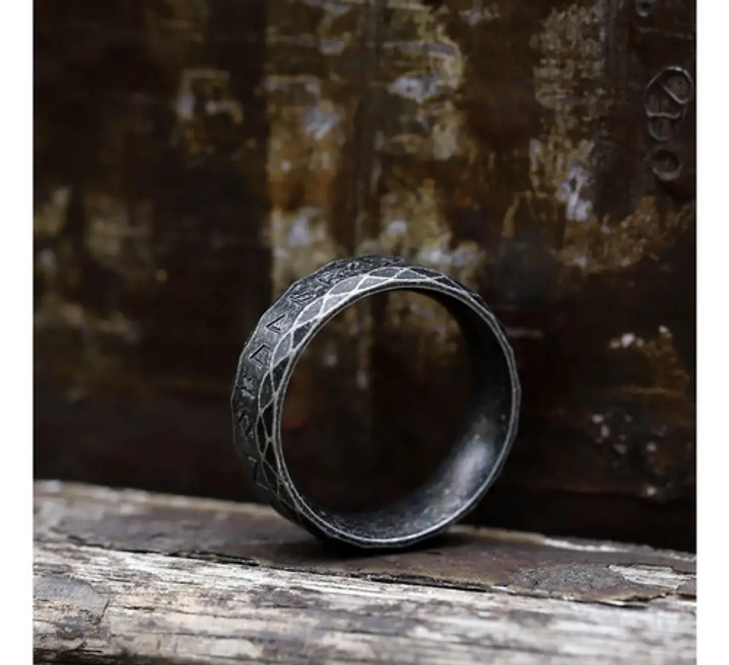 Anillo Clásico Vikingo Color Plata Acero Inoxidable Hombre 10