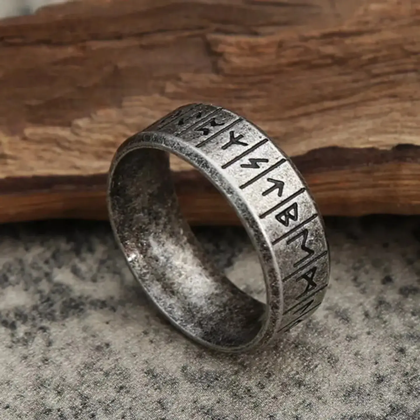 Anillo Clásico Vikingo Color Plata Acero Inoxidable Hombre 44