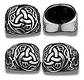  Anillo Vikingo Nudo Dragón Plateado Acero Inoxidable Hombre - Miniatura 2