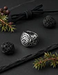  Anillo Vikingo Nudo Dragón Plateado Acero Inoxidable Hombre - Miniatura 5