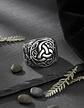 Anillo Vikingo Nudo Dragón Plateado Acero Inoxidable Hombre - Miniatura 6