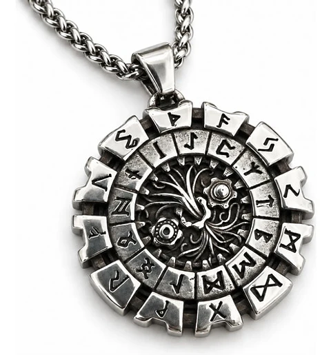 Collar Vikingo Acero Para Hombre Dije Yggdrasil Árbol Vida