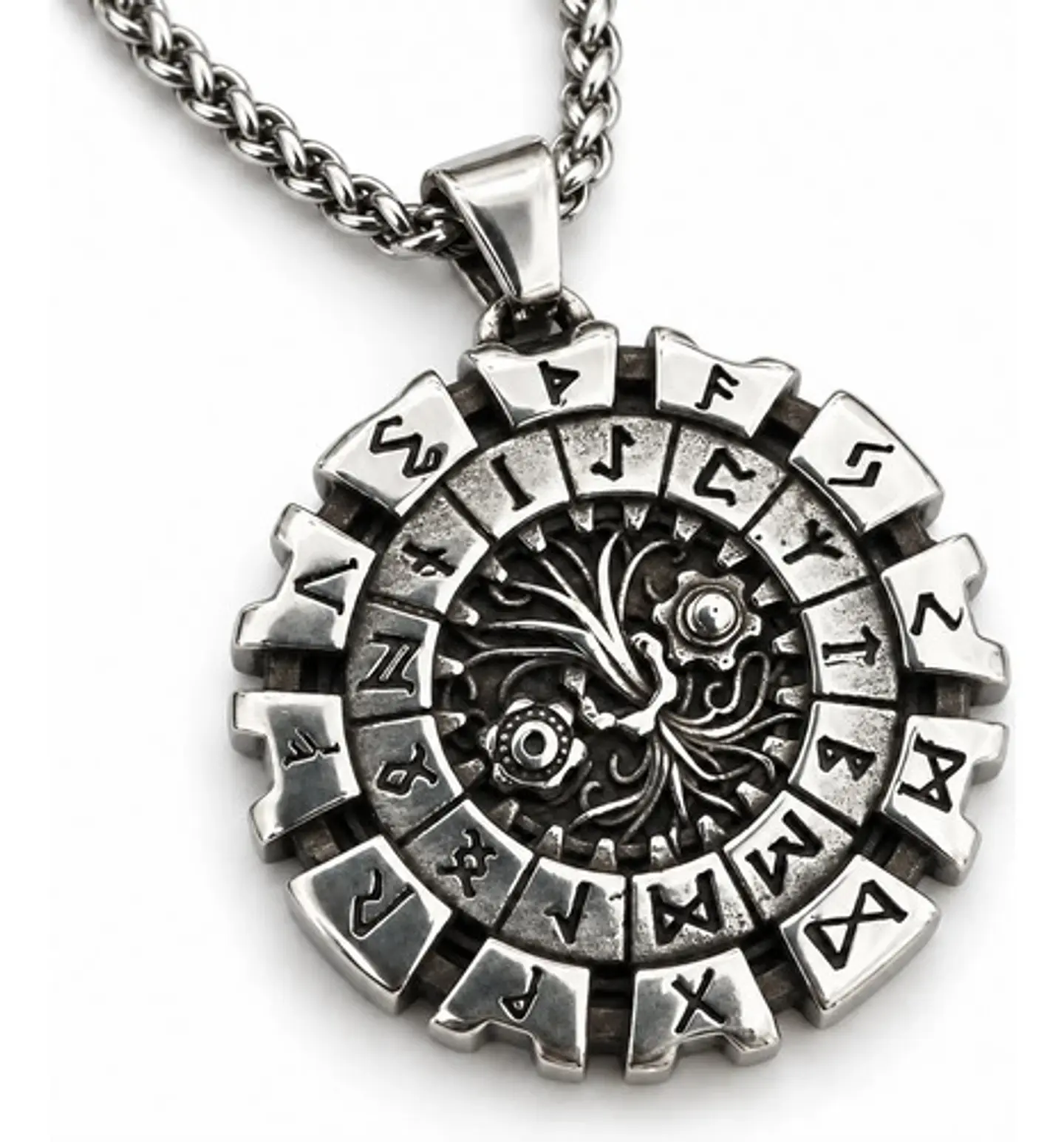Collar Vikingo Acero Para Hombre Dije Yggdrasil Árbol Vida 1