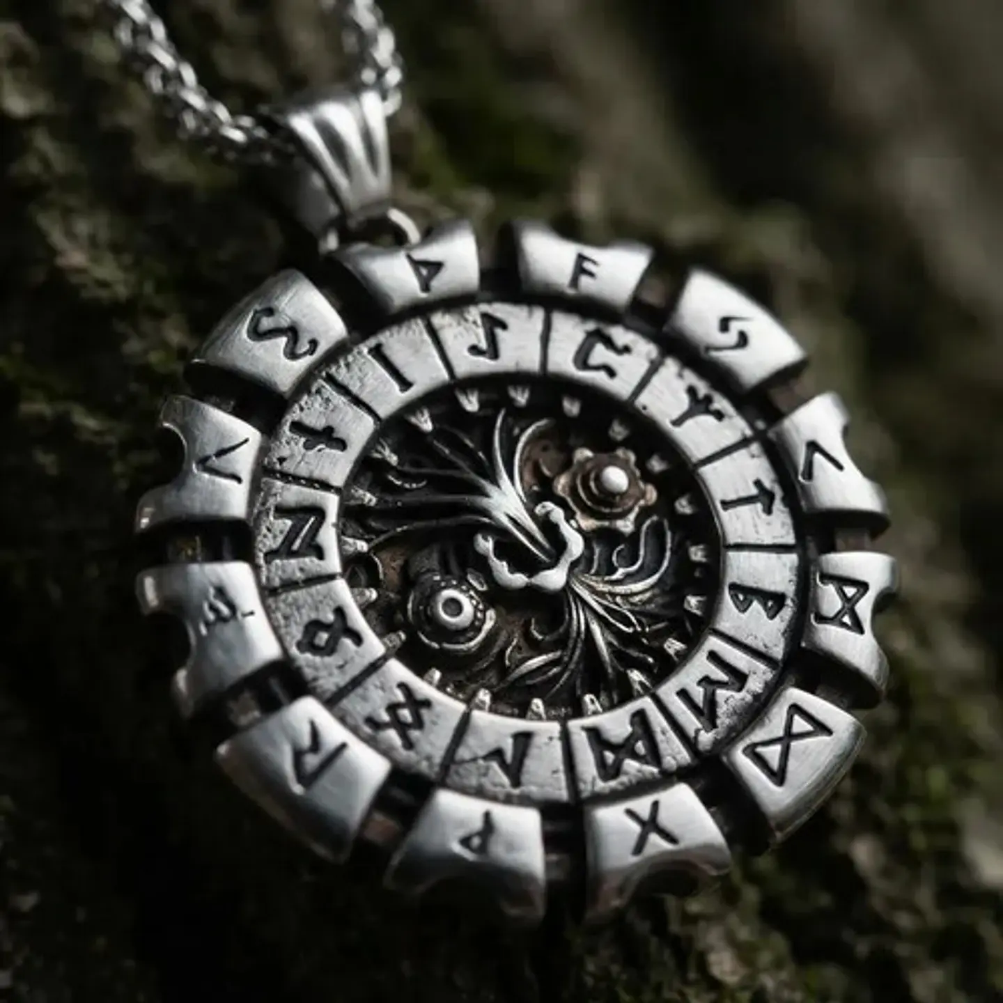 Collar Vikingo Acero Para Hombre Dije Yggdrasil Árbol Vida 5