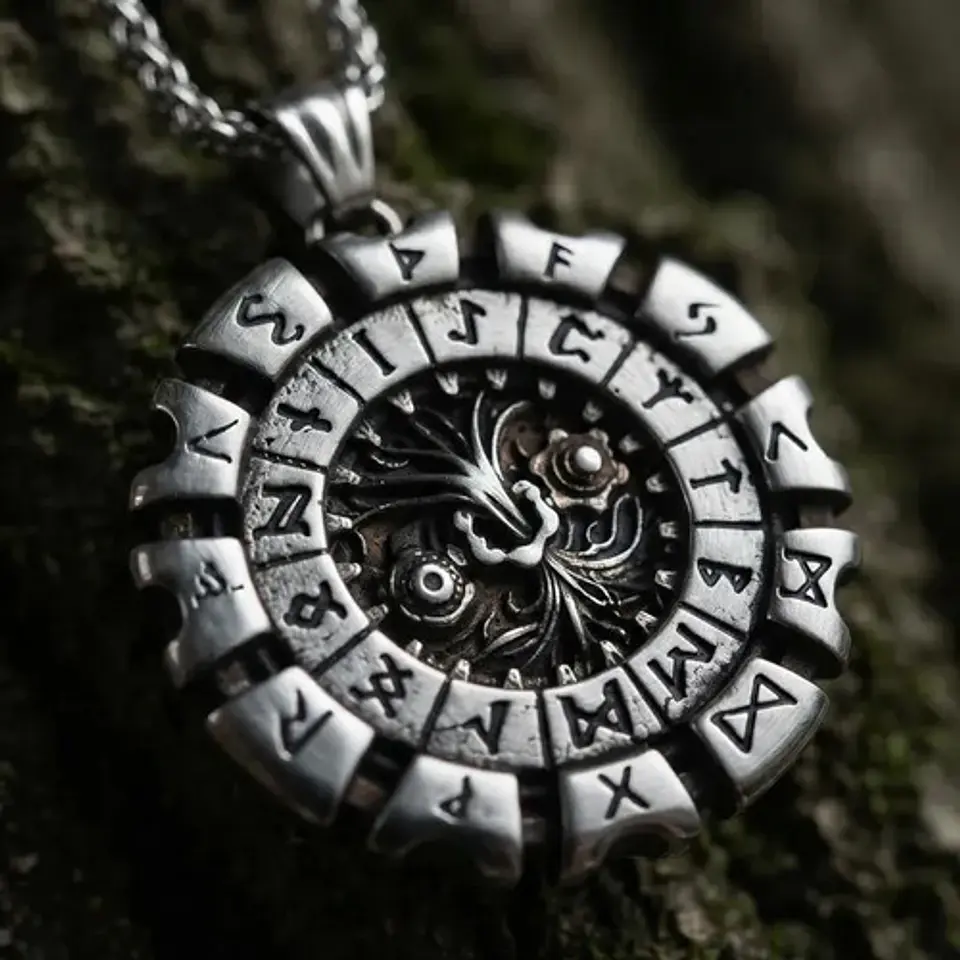 Collar Vikingo Acero Para Hombre Dije Yggdrasil Árbol Vida 5