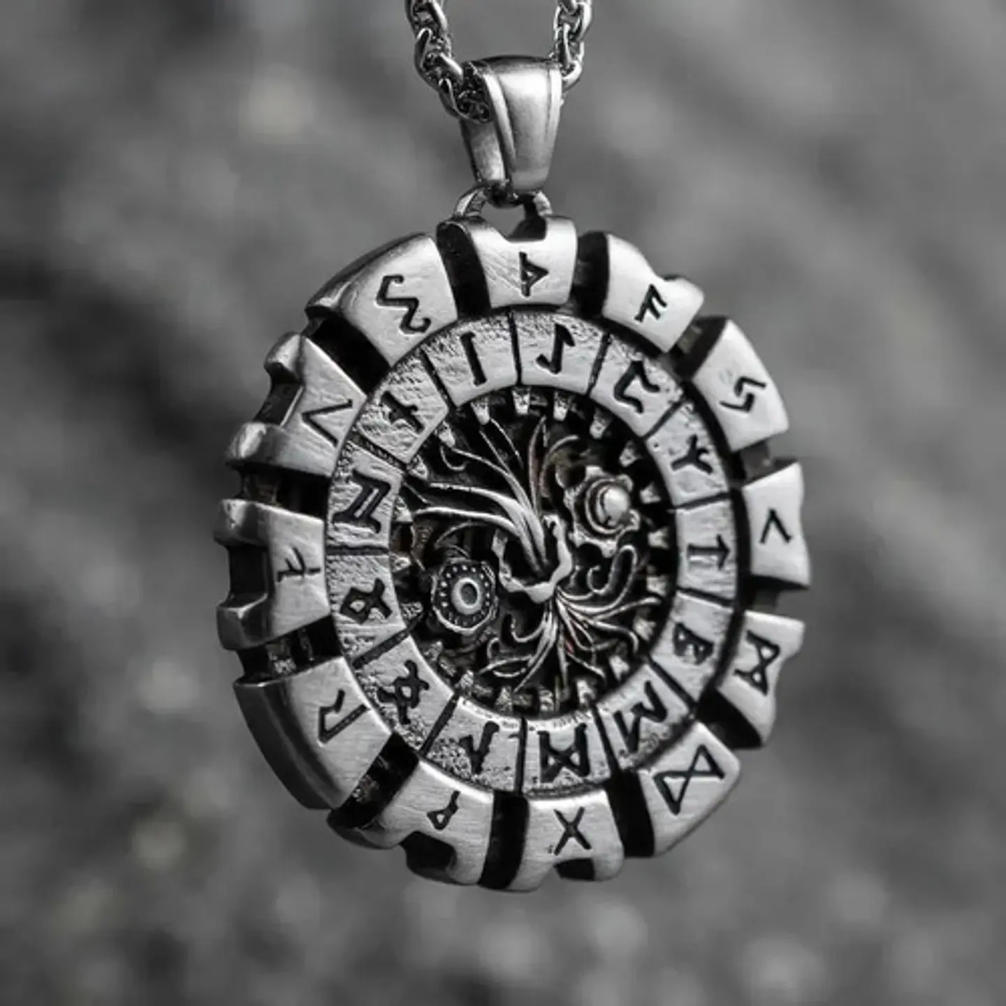 Collar Vikingo Acero Para Hombre Dije Yggdrasil Árbol Vida 10