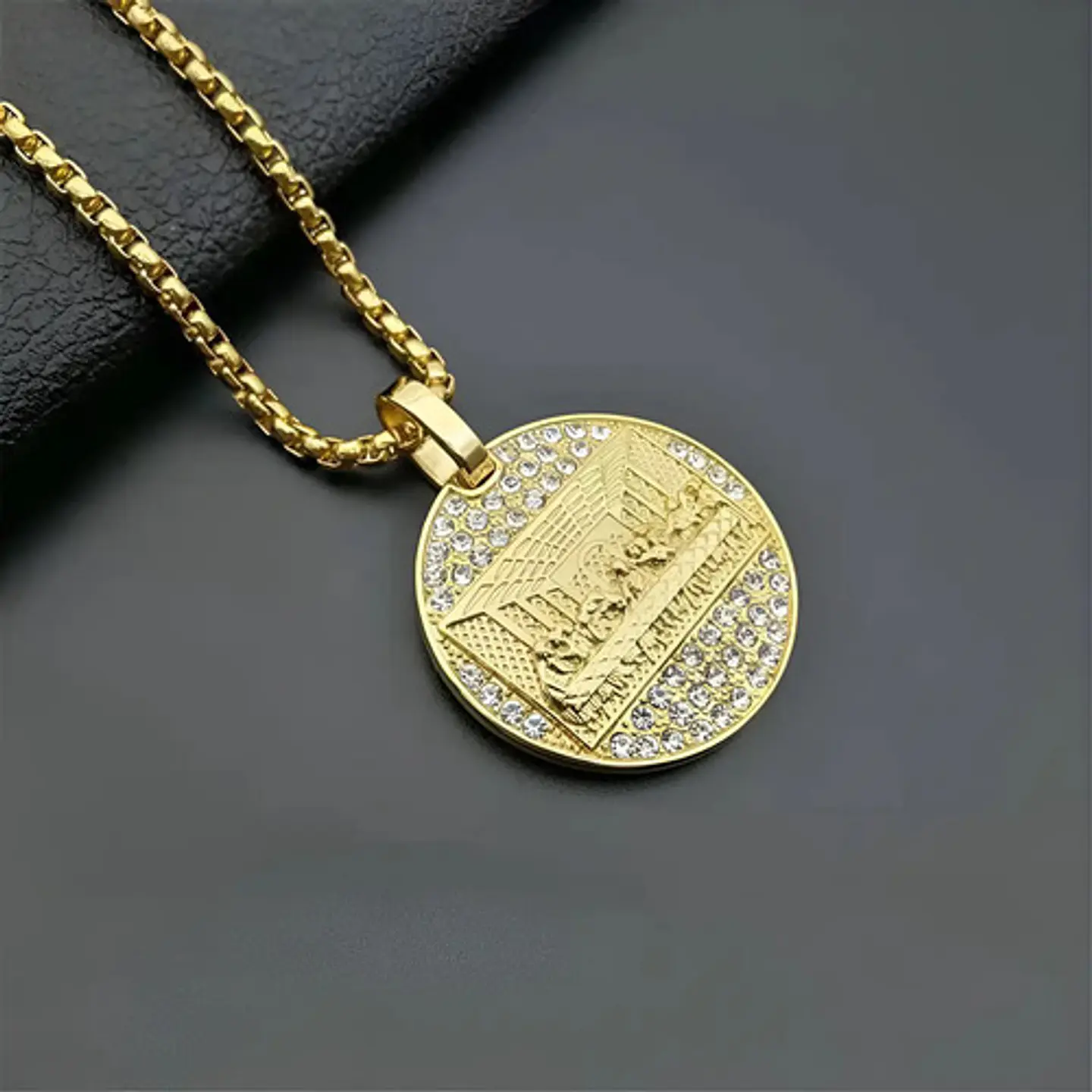 Collar Dije Última Cena Dorado Acero Inoxidable Para Hombre Dorado 3