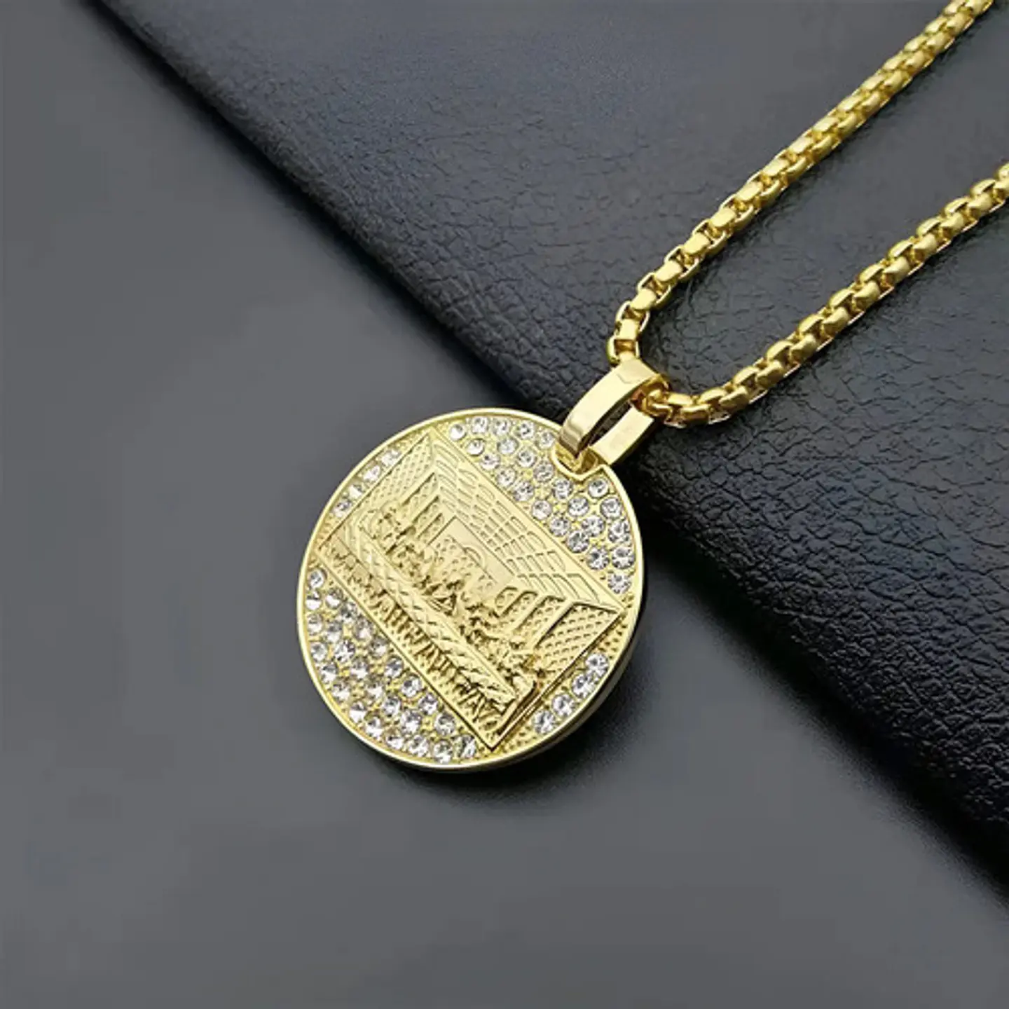Collar Dije Última Cena Dorado Acero Inoxidable Para Hombre Dorado 5