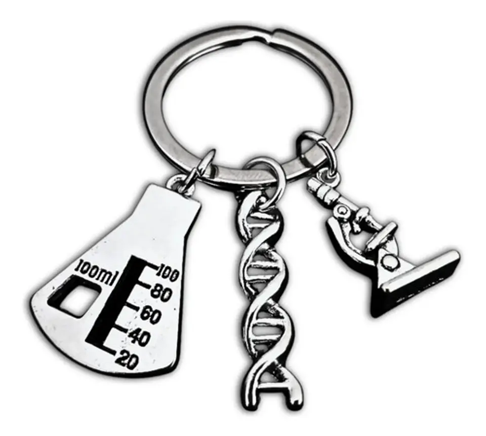 Llavero Médico Microscopio Adn Doctor Molecular Hombre Mujer 1
